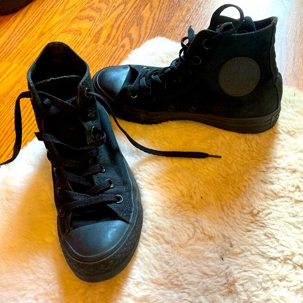 High top all black converse